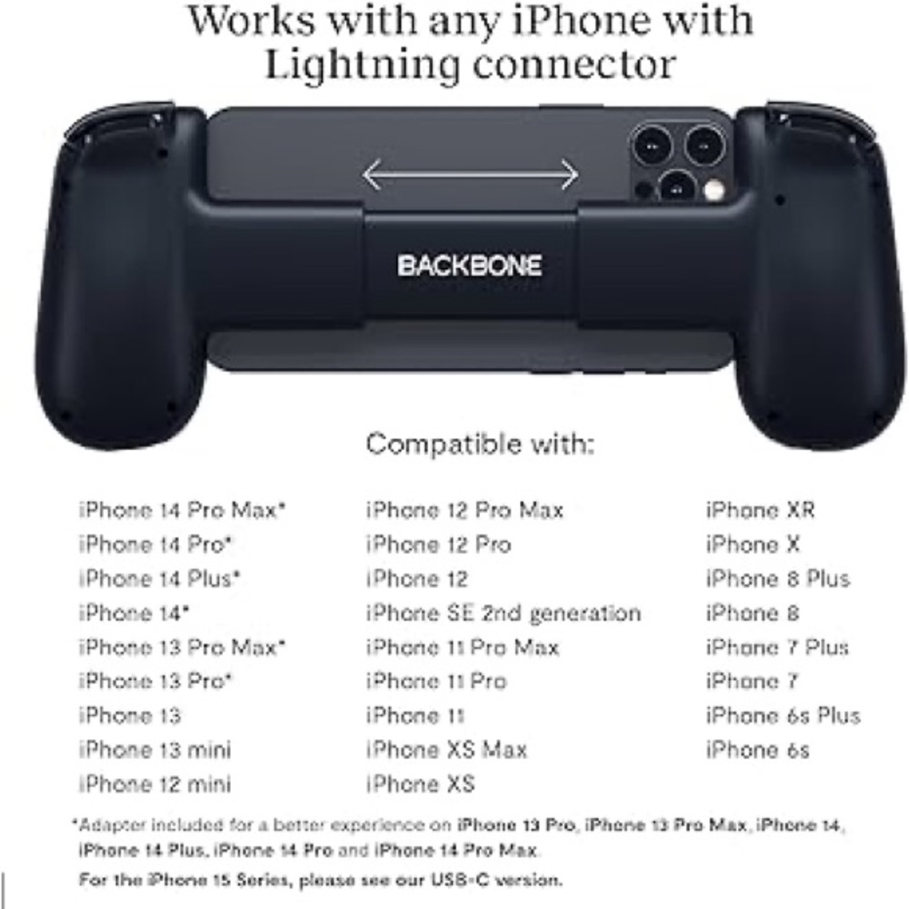 Backbone game lightening controller (phones and tablet compatible) Xbox/mobile